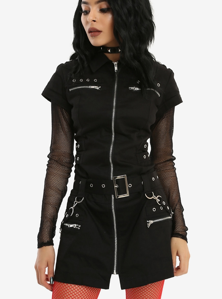 Orchid Bloom bondage corset back denim dress